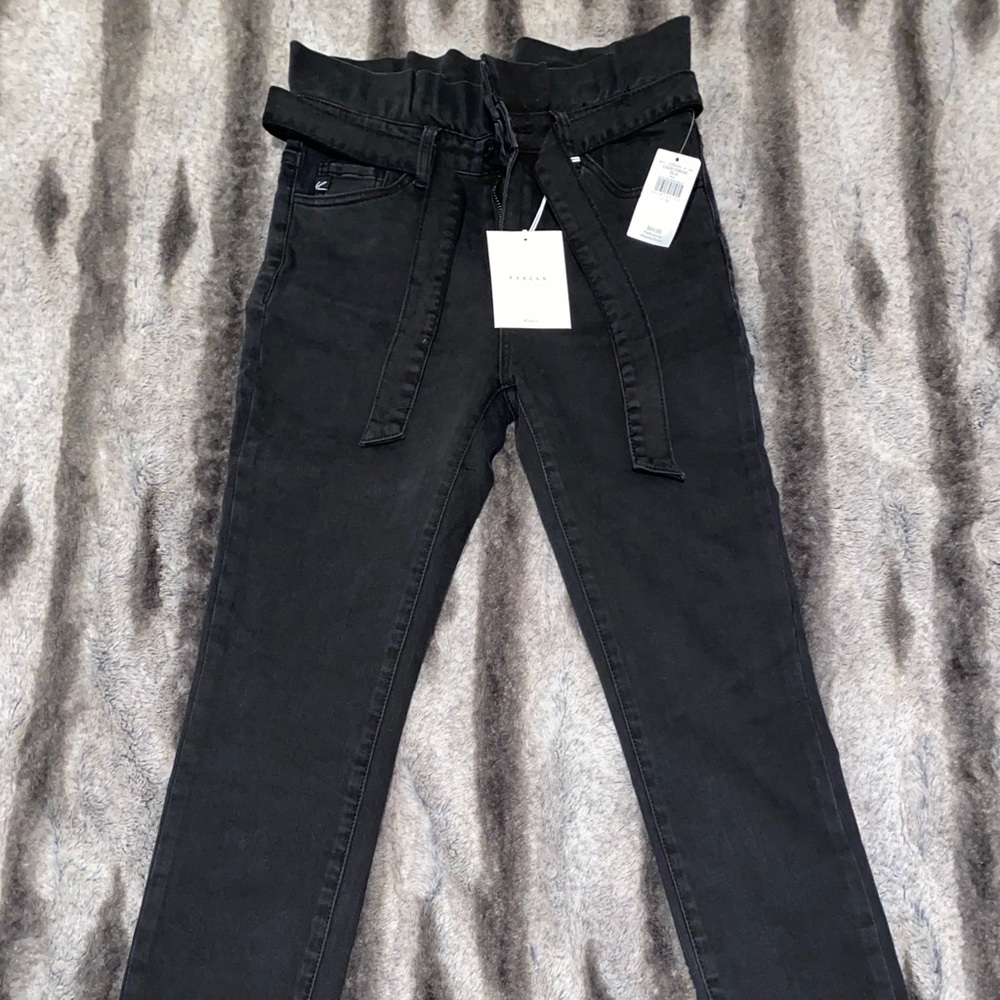 Kancan high rise paper bag jeans